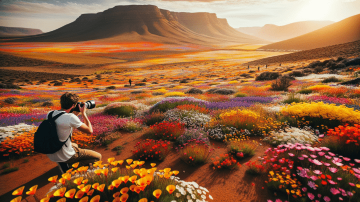 Fotoshooting im Namaqualand mit seinen Wildblumen